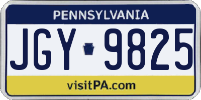 PA license plate JGY9825