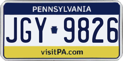 PA license plate JGY9826