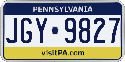 PA license plate JGY9827