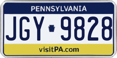 PA license plate JGY9828