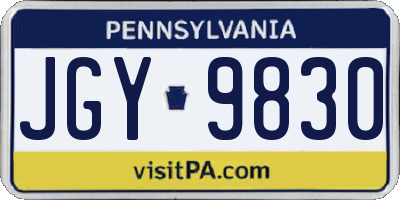 PA license plate JGY9830