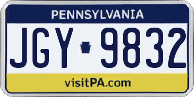 PA license plate JGY9832