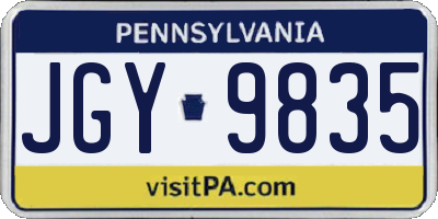 PA license plate JGY9835