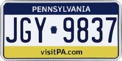 PA license plate JGY9837