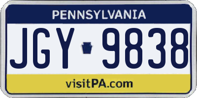 PA license plate JGY9838