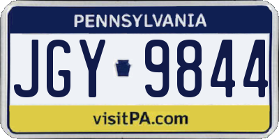 PA license plate JGY9844