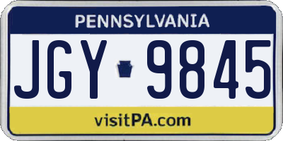 PA license plate JGY9845