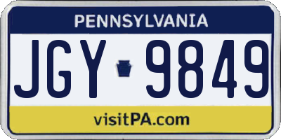PA license plate JGY9849