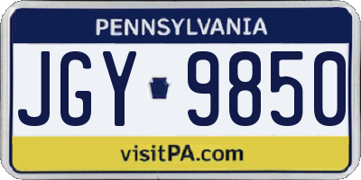 PA license plate JGY9850