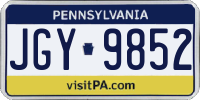 PA license plate JGY9852