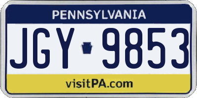 PA license plate JGY9853