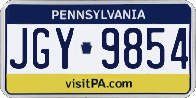 PA license plate JGY9854