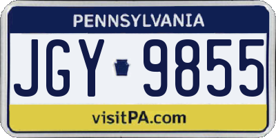 PA license plate JGY9855