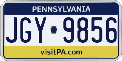 PA license plate JGY9856