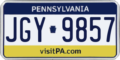 PA license plate JGY9857