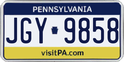 PA license plate JGY9858