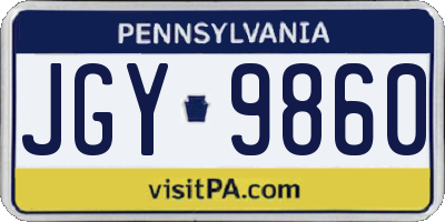 PA license plate JGY9860