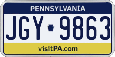 PA license plate JGY9863