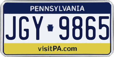 PA license plate JGY9865