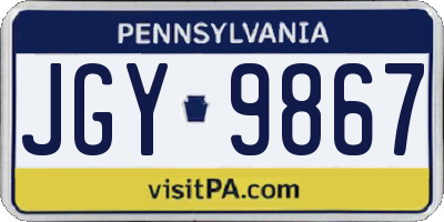 PA license plate JGY9867