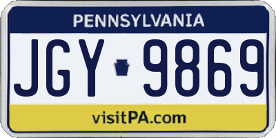 PA license plate JGY9869