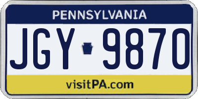 PA license plate JGY9870