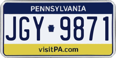 PA license plate JGY9871
