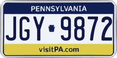 PA license plate JGY9872