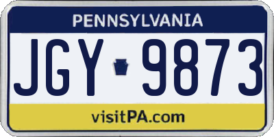 PA license plate JGY9873