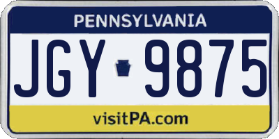 PA license plate JGY9875