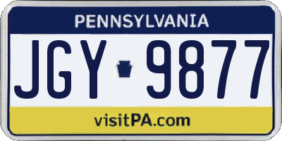 PA license plate JGY9877