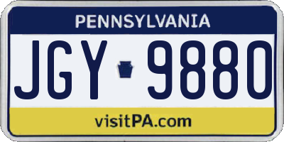 PA license plate JGY9880