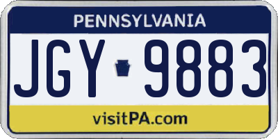 PA license plate JGY9883