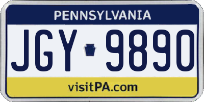PA license plate JGY9890