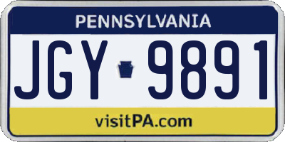 PA license plate JGY9891