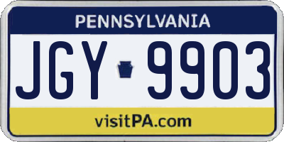 PA license plate JGY9903