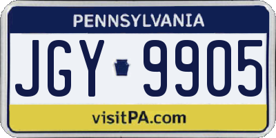 PA license plate JGY9905