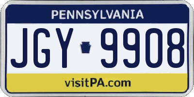 PA license plate JGY9908