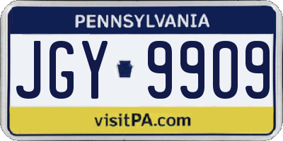 PA license plate JGY9909