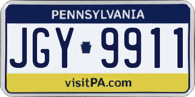 PA license plate JGY9911