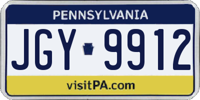 PA license plate JGY9912