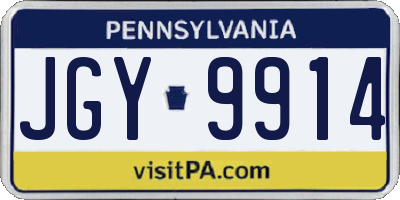 PA license plate JGY9914