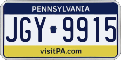 PA license plate JGY9915
