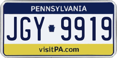 PA license plate JGY9919