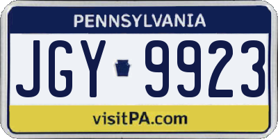 PA license plate JGY9923