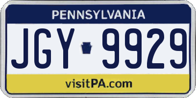 PA license plate JGY9929