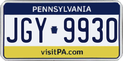 PA license plate JGY9930