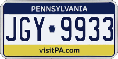 PA license plate JGY9933