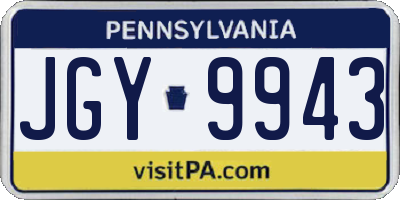 PA license plate JGY9943
