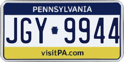 PA license plate JGY9944